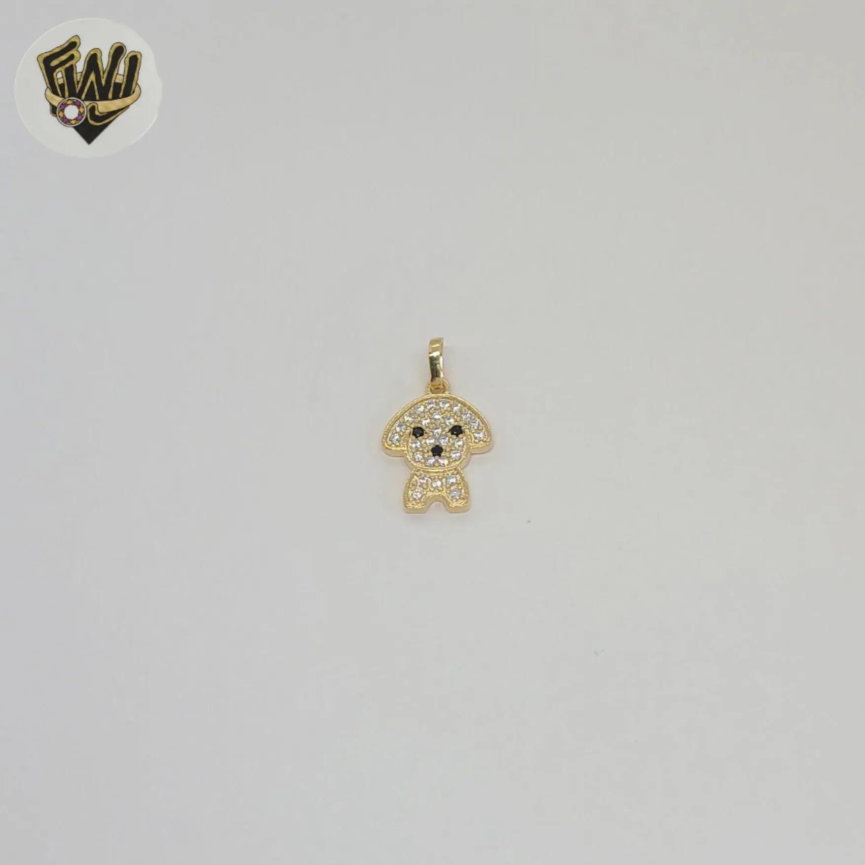 (1-2443-2) Gold Laminate - Dog Zircon Pendant - BGF