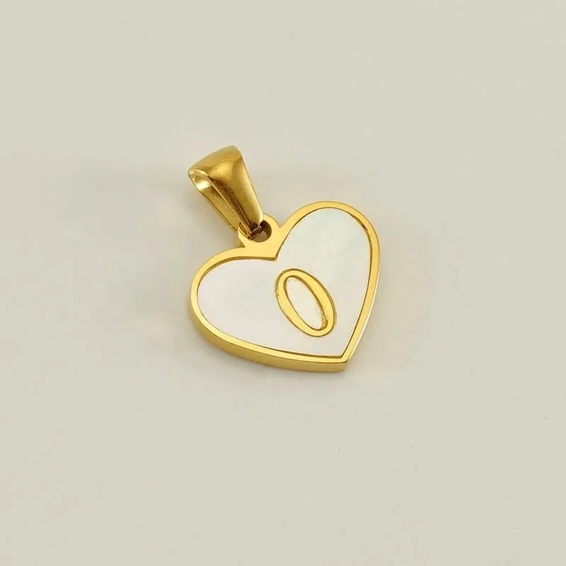 1 Piece 13*16mm Stainless Steel Shell Letter Heart Shape Polished Pendant