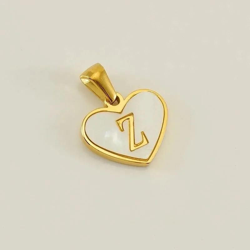 1 Piece 13*16mm Stainless Steel Shell Letter Heart Shape Polished Pendant