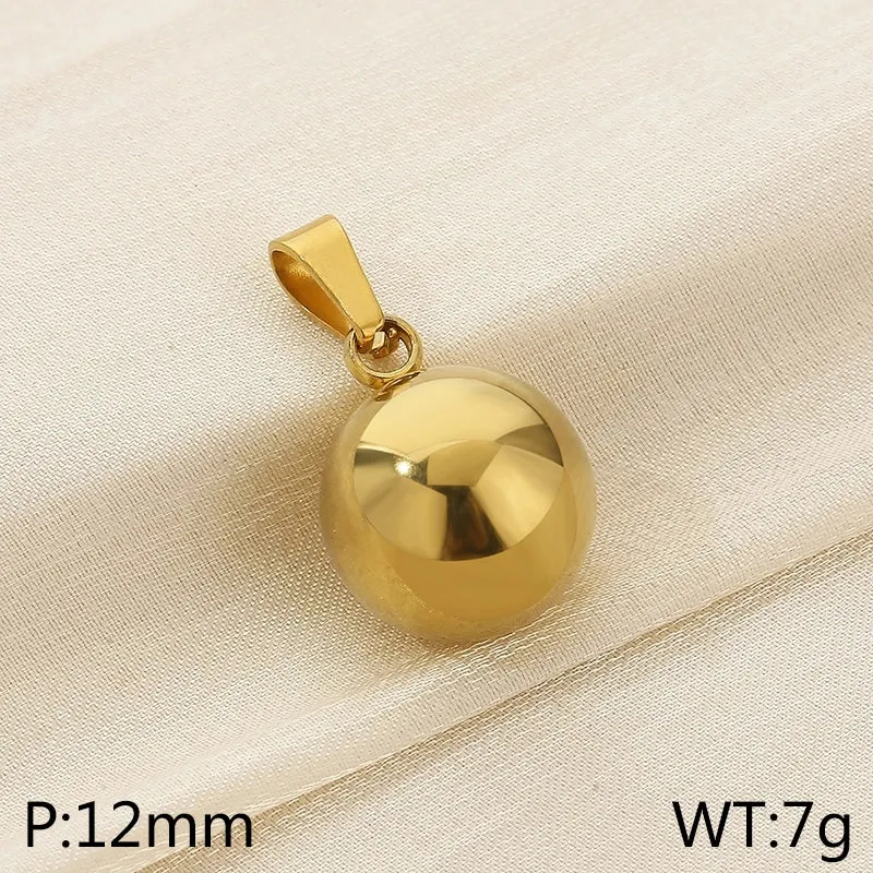 1 Piece Simple Style Classic Style Round Titanium Steel Polishing Pendant Jewelry Accessories