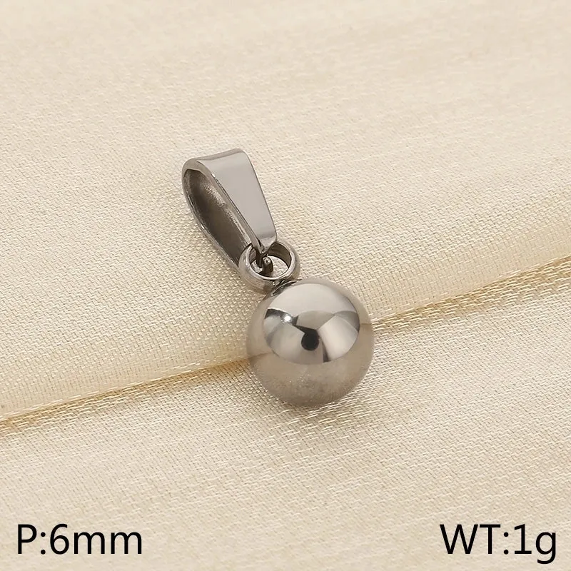 1 Piece Simple Style Classic Style Round Titanium Steel Polishing Pendant Jewelry Accessories