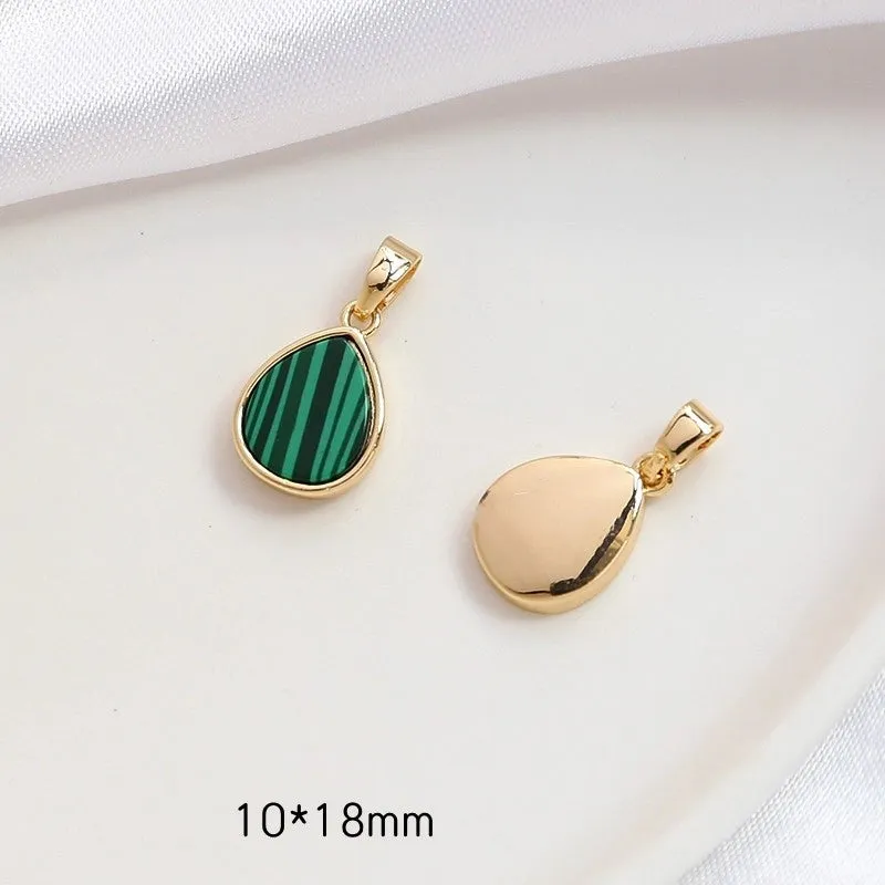 1 Piece Simple Style Geometric Flower Copper Inlay Pendant Jewelry Accessories