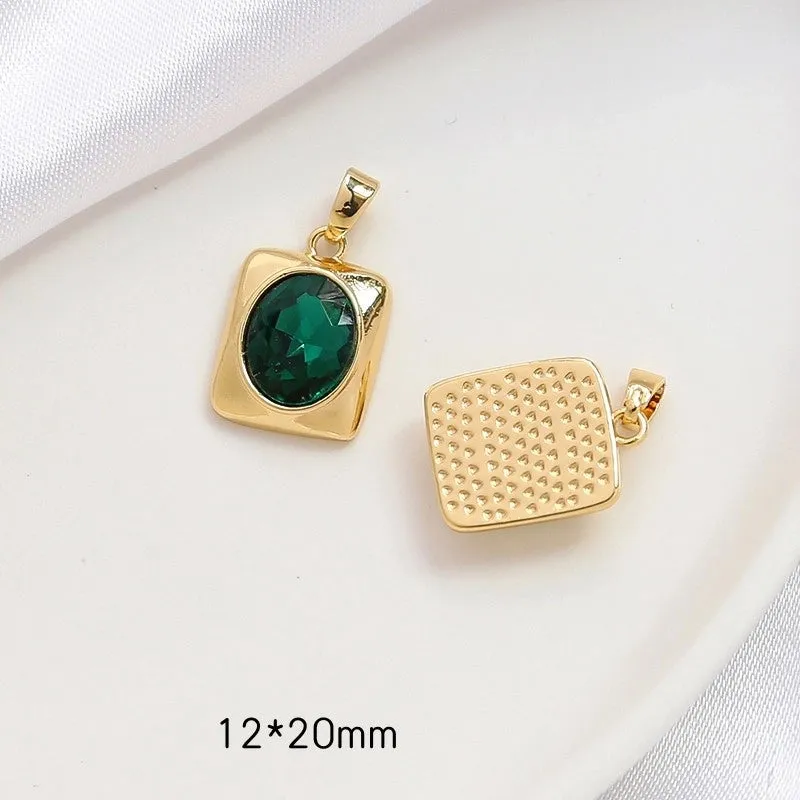 1 Piece Simple Style Geometric Flower Copper Inlay Pendant Jewelry Accessories