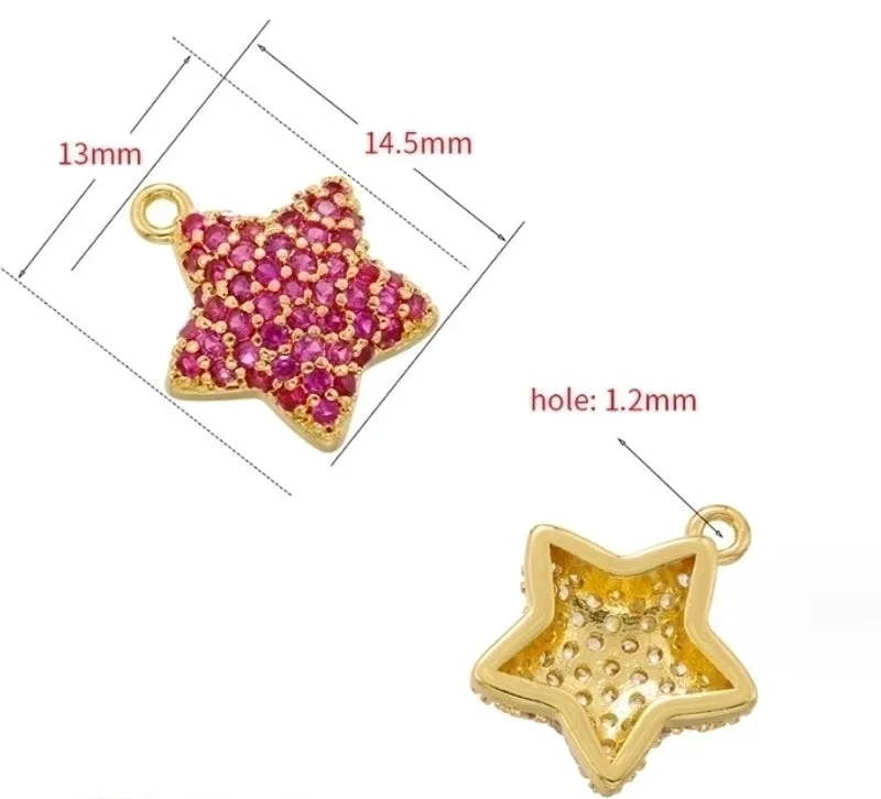 1 Piece Simple Style Pentagram Copper Plating Inlay Jewelry Accessories