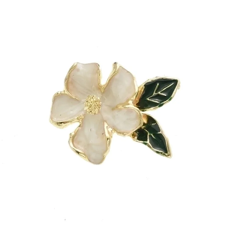 10 Pcs/package Simple Style Leaves Flower Alloy Enamel Plating Pendant Jewelry Accessories