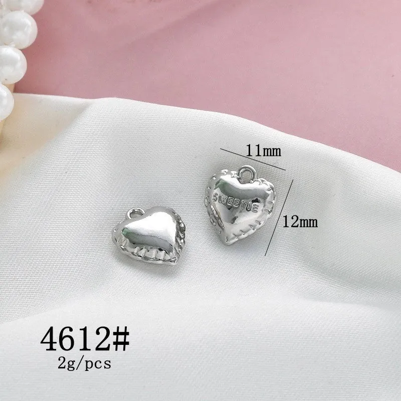 10 Pcs/package Simple Style Star Heart Shape Butterfly Alloy Plating Inlay Pendant Jewelry Accessories