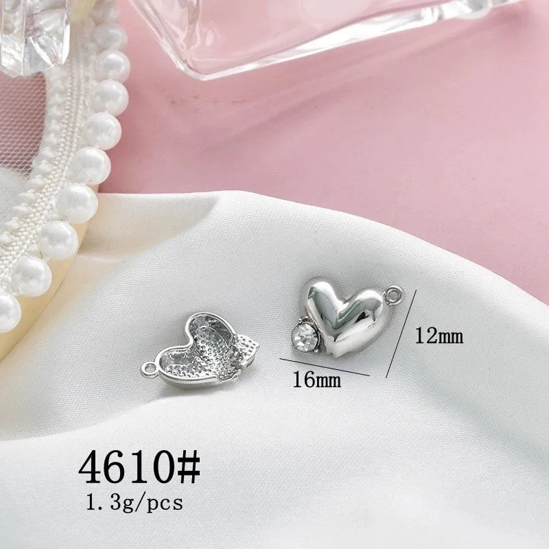 10 Pcs/package Simple Style Star Heart Shape Butterfly Alloy Plating Inlay Pendant Jewelry Accessories