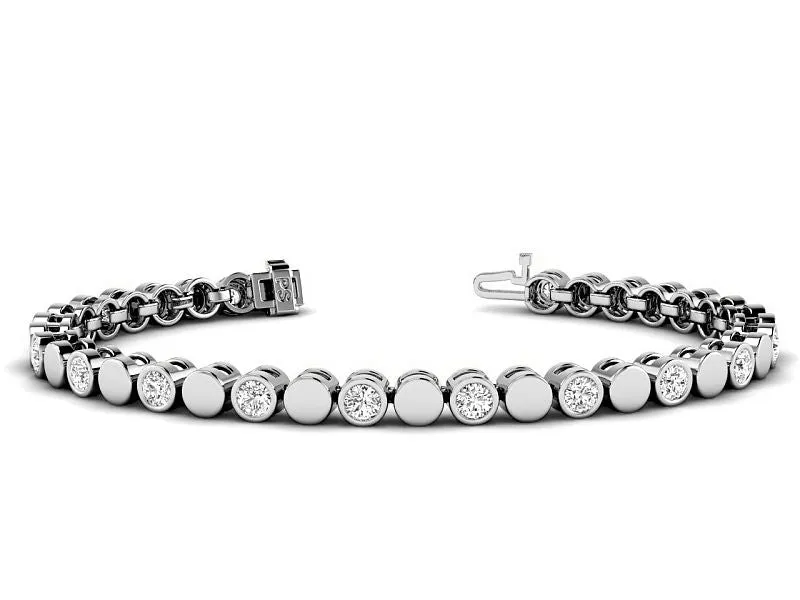 1.00-4.00 CT Round Cut Lab Grown Diamonds - Diamond Bracelet