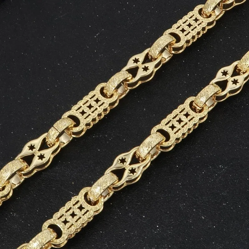 11mm Gold Filled Bonded Stars and Bars Chain 26 Inches