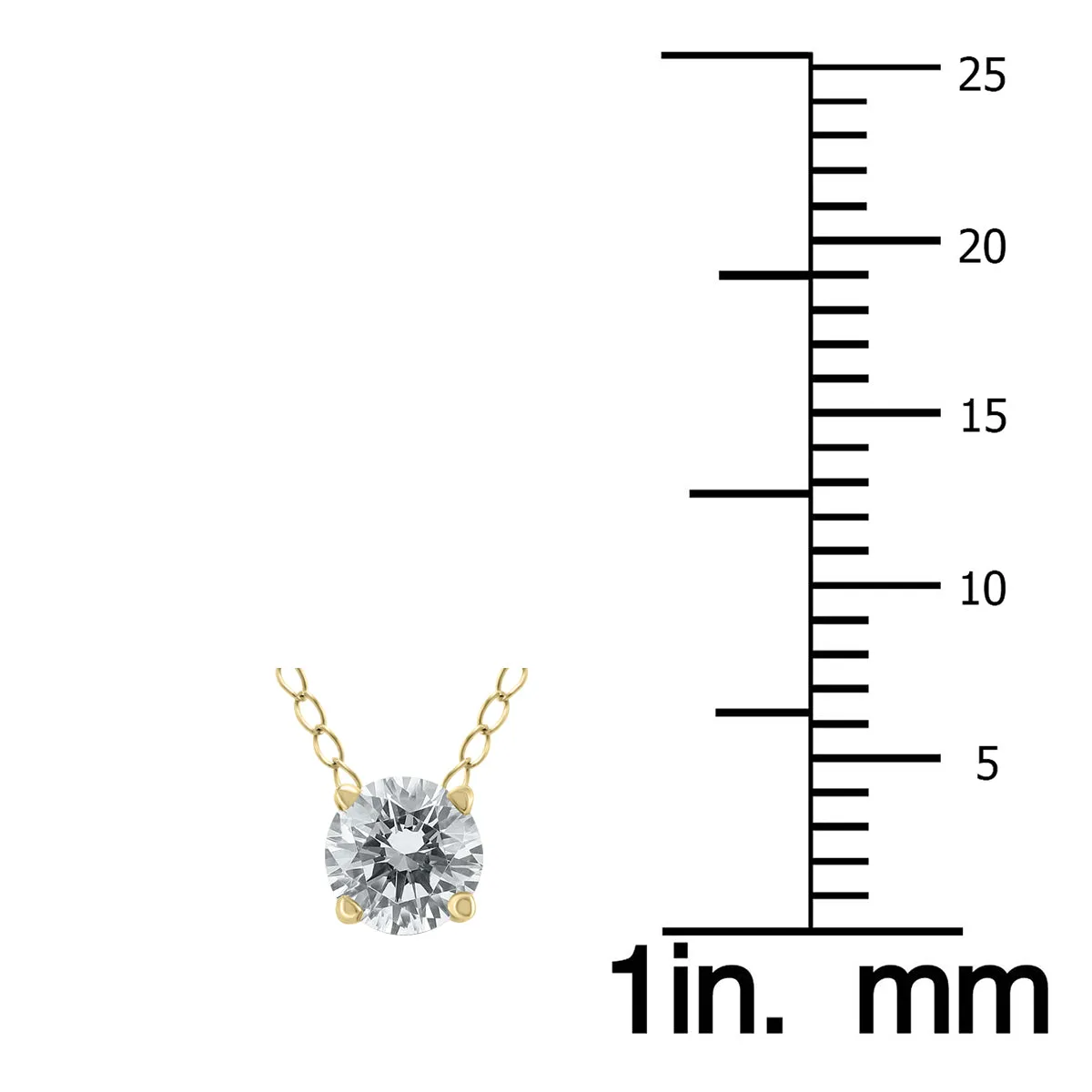 1/3 Carat Floating Round Diamond Solitaire Necklace In 14K Yellow Gold