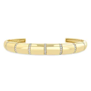 14k Pavé Diamond Banded Small Aura Cuff