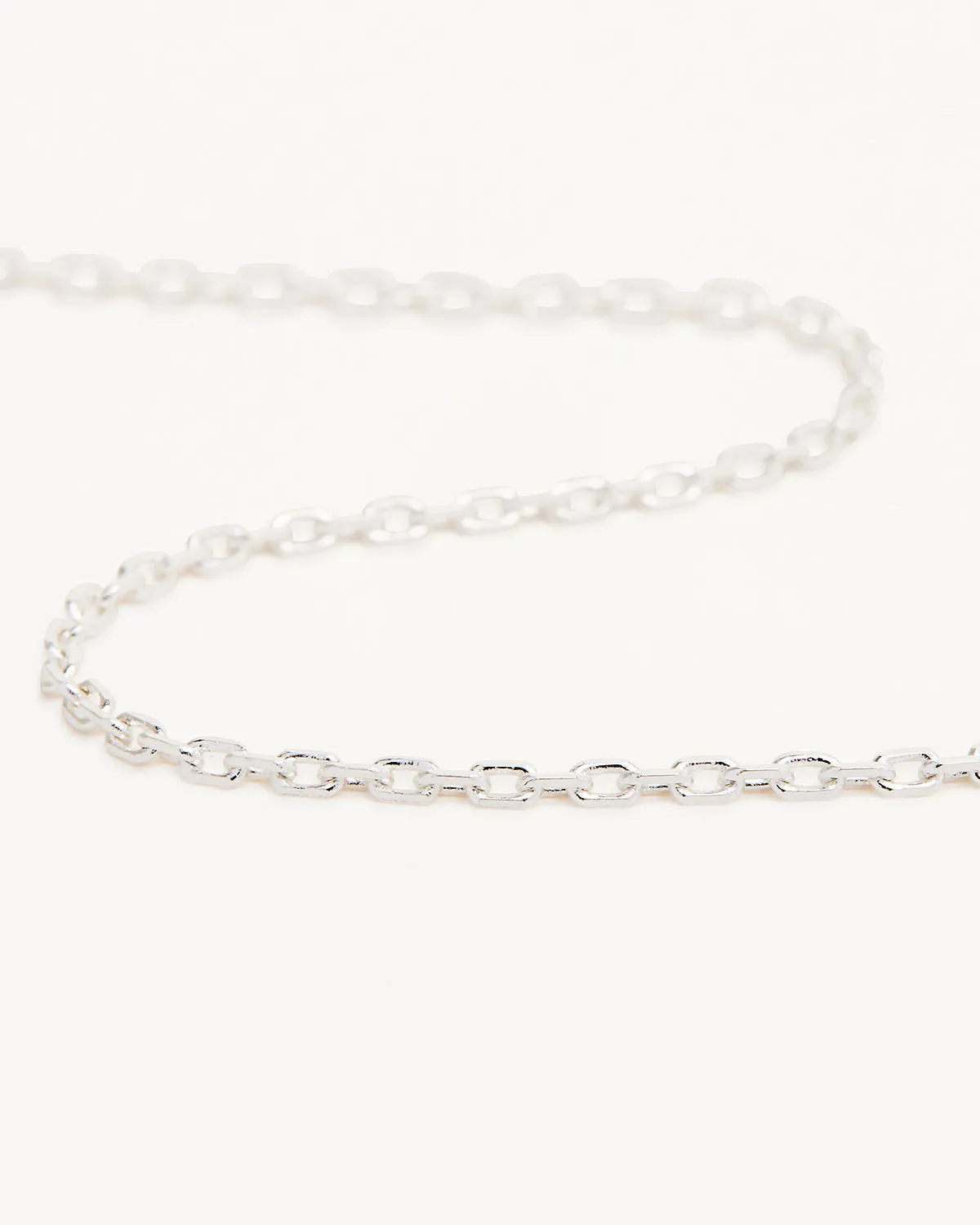 14k Solid White Gold 18" Signature Chain Necklace