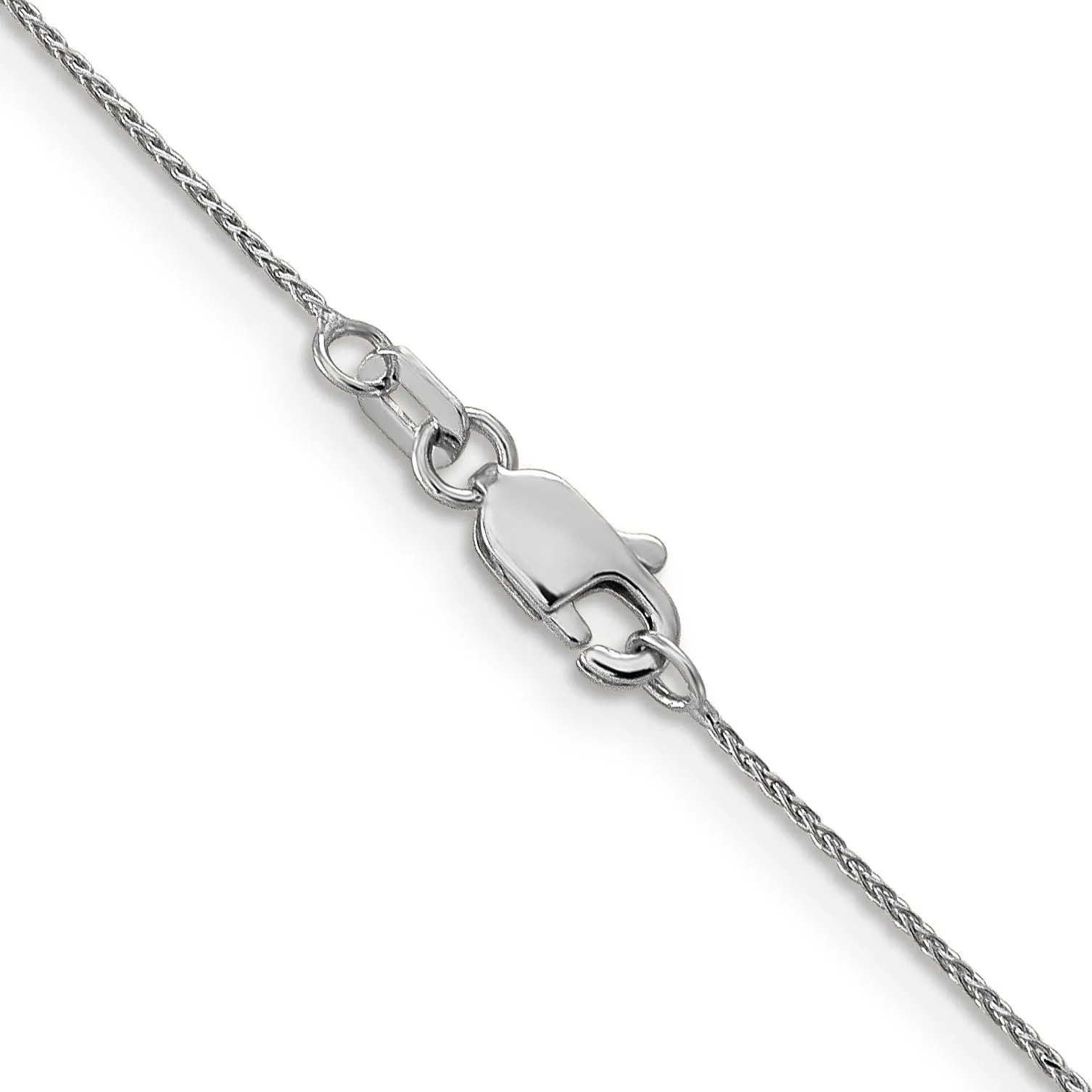 14k White Gold 0.65mm Spiga Pendant Wheat Chain