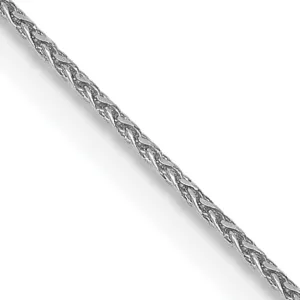 14k White Gold 0.65mm Spiga Pendant Wheat Chain