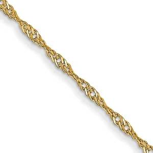 14k Yellow Gold 1.00-mm wide Singapore Carded Chain