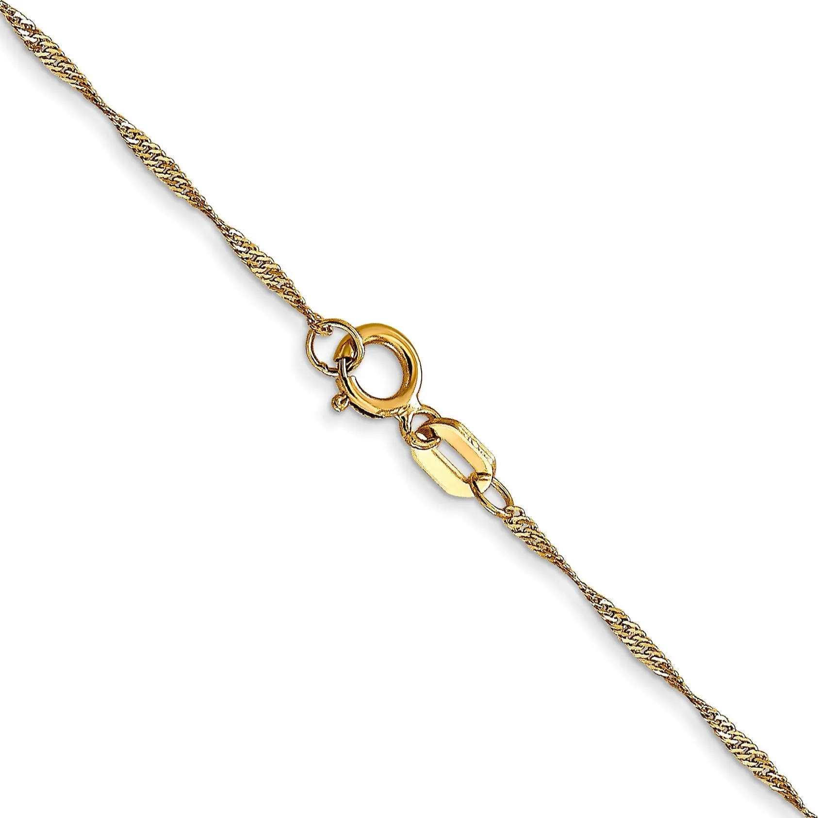 14k Yellow Gold 1.00-mm wide Singapore Carded Chain