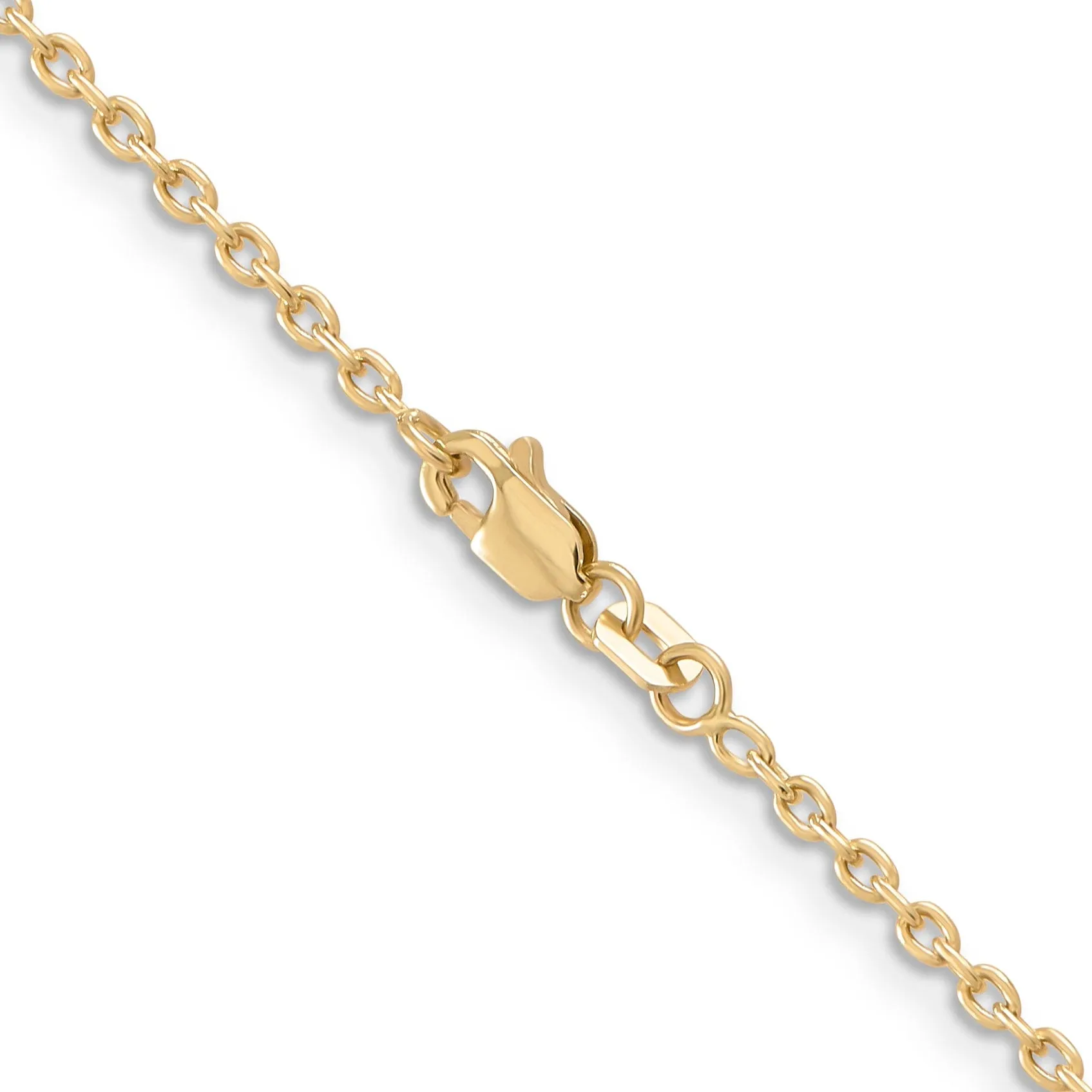 14k Yellow Gold 2.00mm Round Link Cable Chain