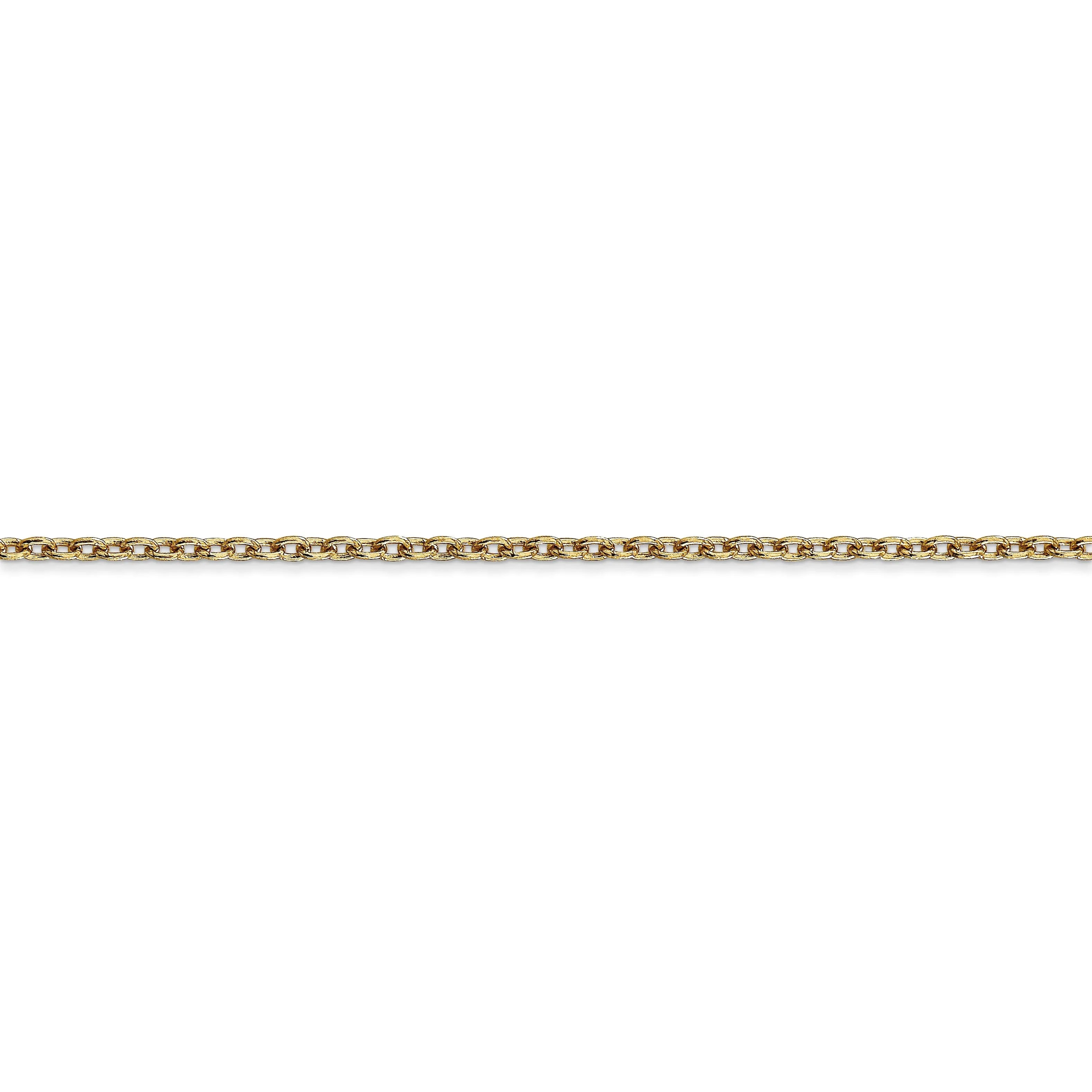 14k Yellow Gold 2.00mm Round Link Cable Chain