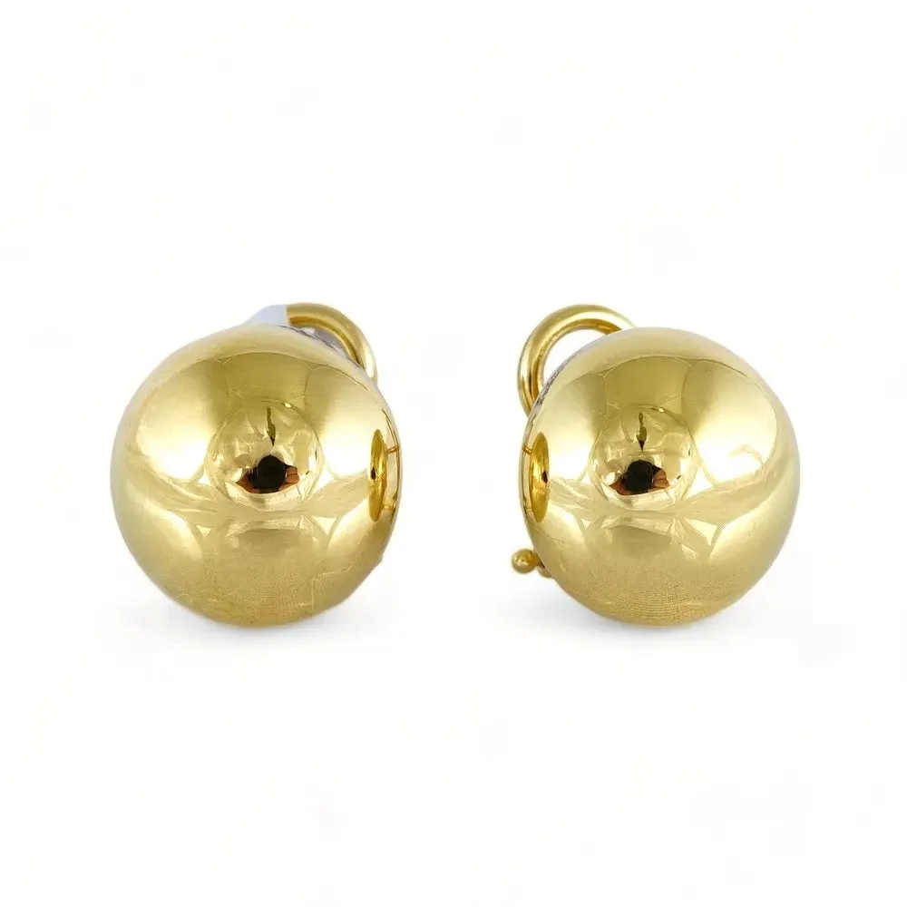 14k Yellow Gold Semi Sphere Earrings