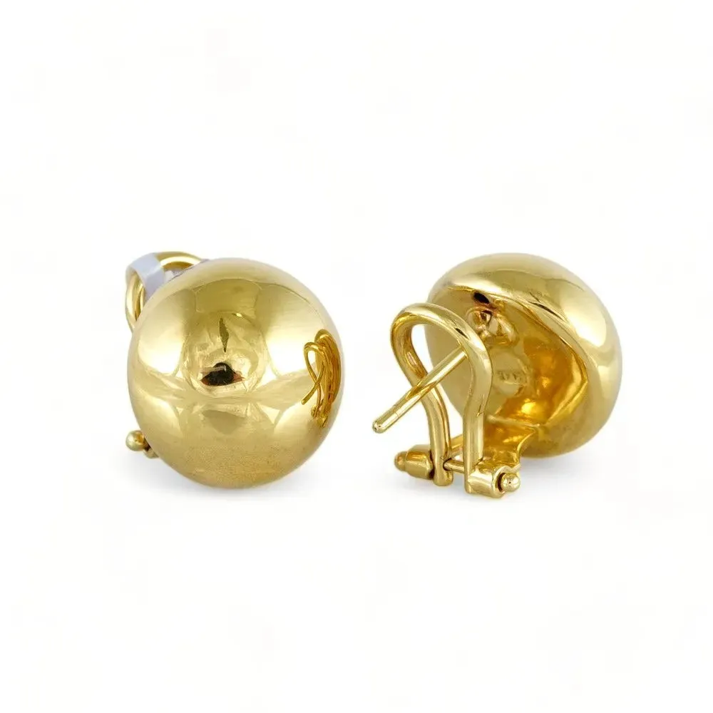 14k Yellow Gold Semi Sphere Earrings