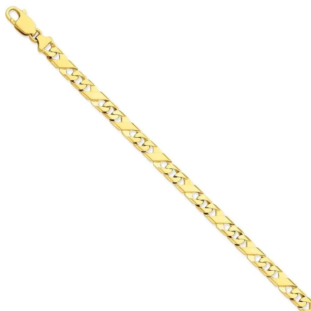 14k Yellow Gold Solid 7.00mm Fancy Link Chain