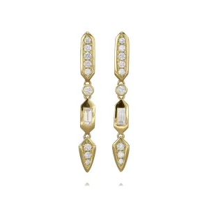 18ct Yellow Gold Diamond Drop Earrings