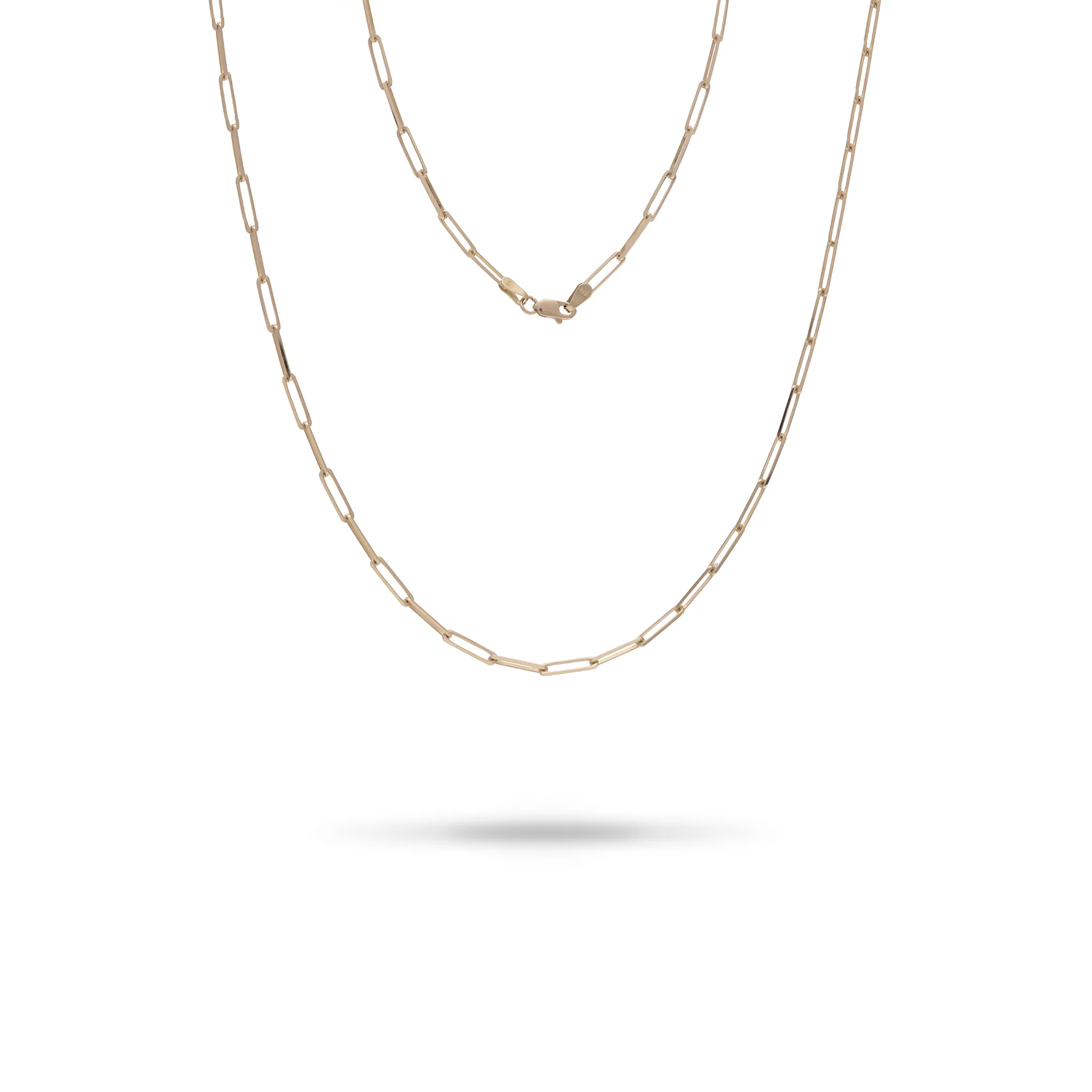 2.7mm Paperclip Chain in Gold