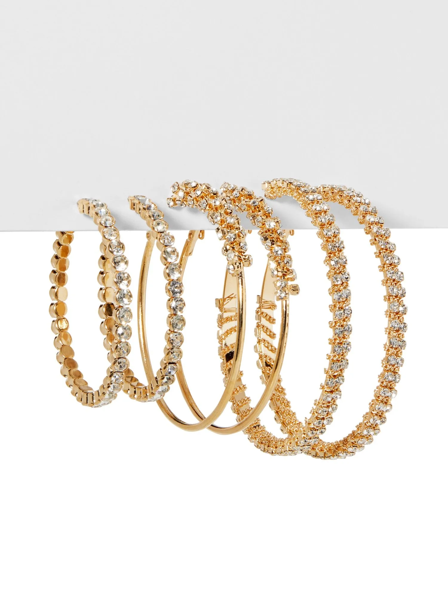 3-Piece Goldtone Hoop Earring Set