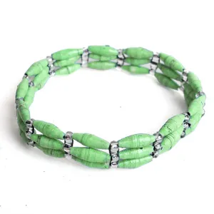 3 Strand Magazine Bead Bracelet Seafoam Imani Workshop