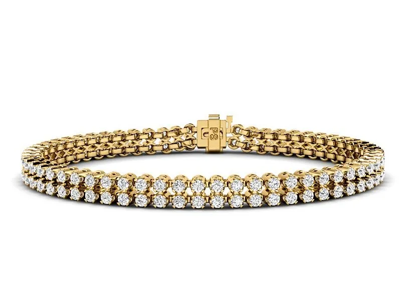 3.50-4.00 CT Round Cut Lab Grown Diamonds - Diamond Bracelet