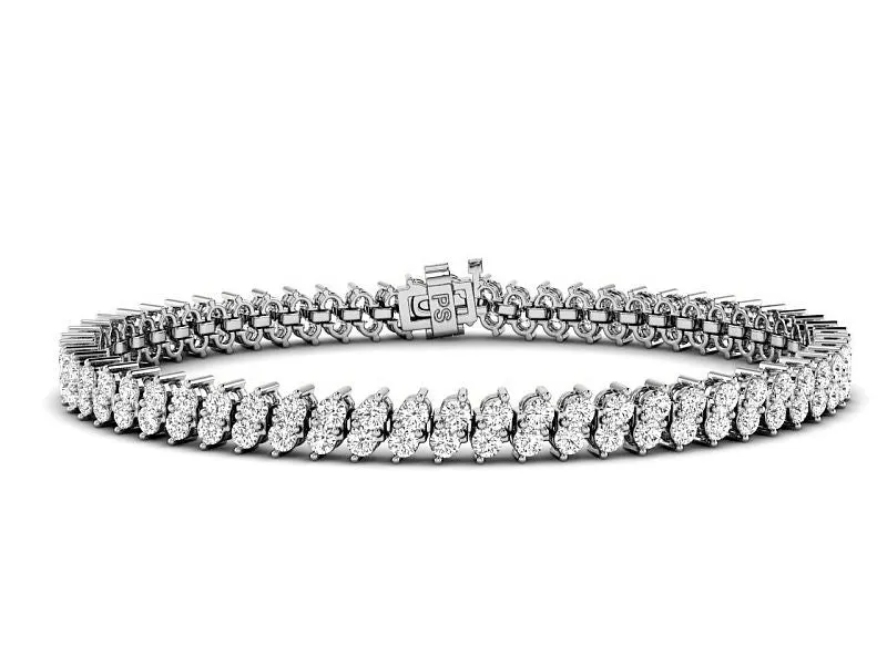 4.00-6.00 CT Round Cut Lab Grown Diamonds - Diamond Bracelet