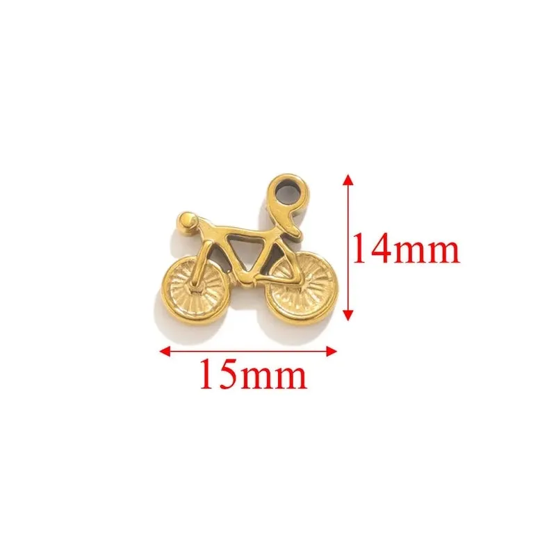 5 Pcs/package Simple Style Wings Flower Shell Stainless Steel Plating Pendant Jewelry Accessories