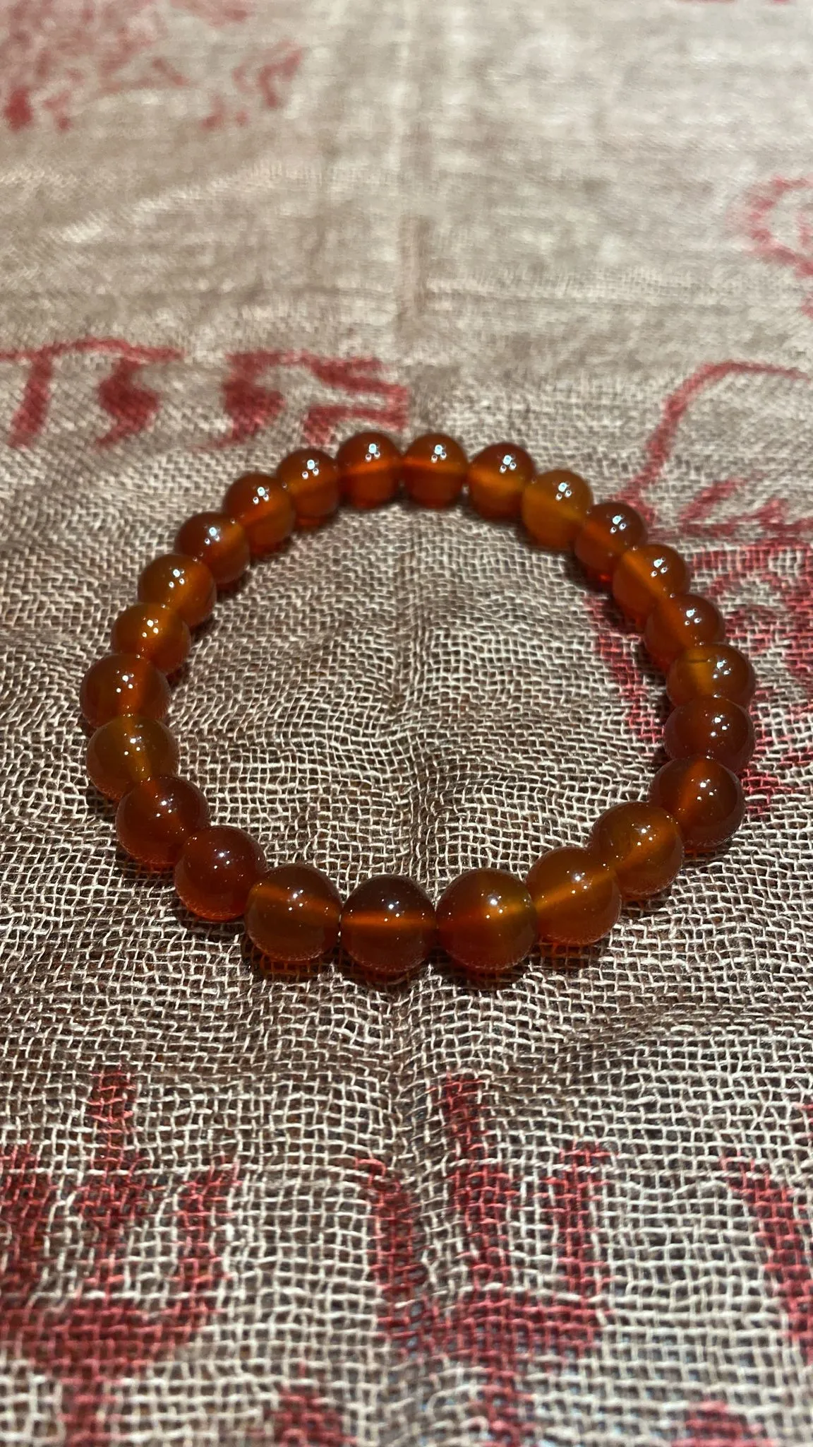 8MM Cherry Carnelian Bead Stretchy Bracelet