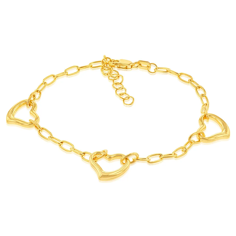 9ct Yellow Gold Silverfilled 65 Gauge Fancy 16cm Bracelet