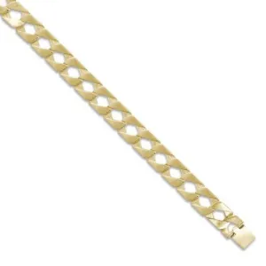 9ct Yellow Gold Solid 14mm 9 Inch Plain Curb Bracelet 30.0g