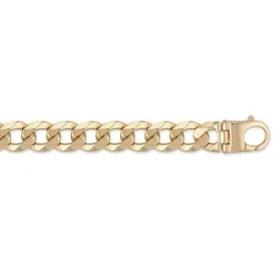 9ct Yellow Gold Solid 15mm 9 Inch Curb Bracelet 95.0g