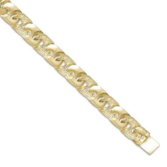 9ct Yellow Gold Solid 16.0mm 9 Inch Anchor Bracelet 60.4g