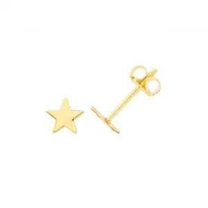 9ct Yellow Gold Star Stud Earrings ES701