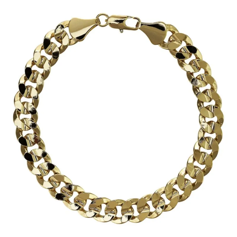 9mm Gold Cuban Curb Bracelet 6/8/9 Inches