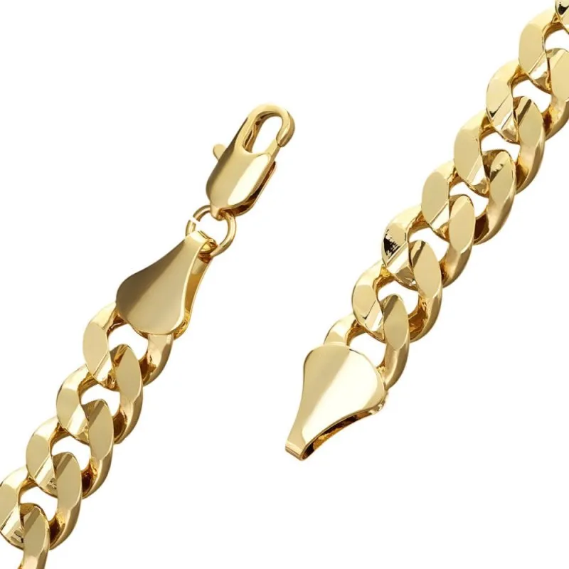 9mm Gold Cuban Curb Bracelet 6/8/9 Inches