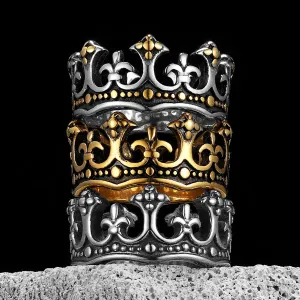 Aesthetic Crown Men Rings Stainless Steel Women Jewelry Vintage Punk Rock Cool Stuff Fashion Couple Accessories Gift Wholesale