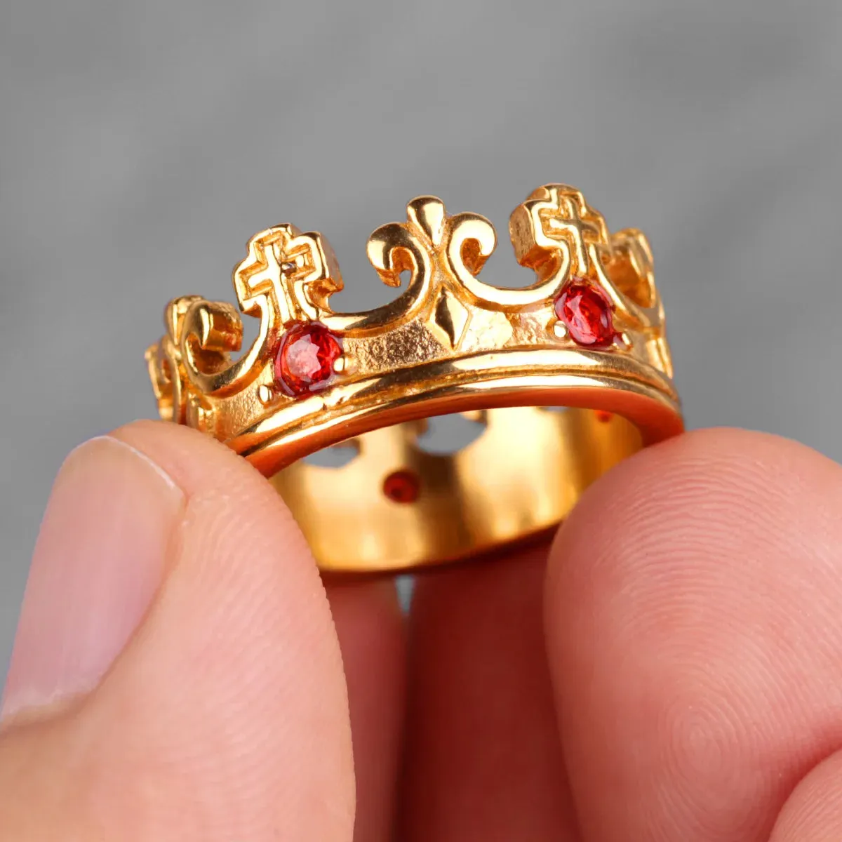 Aesthetic Crown Men Rings Stainless Steel Women Jewelry Vintage Punk Rock Cool Stuff Fashion Couple Accessories Gift Wholesale