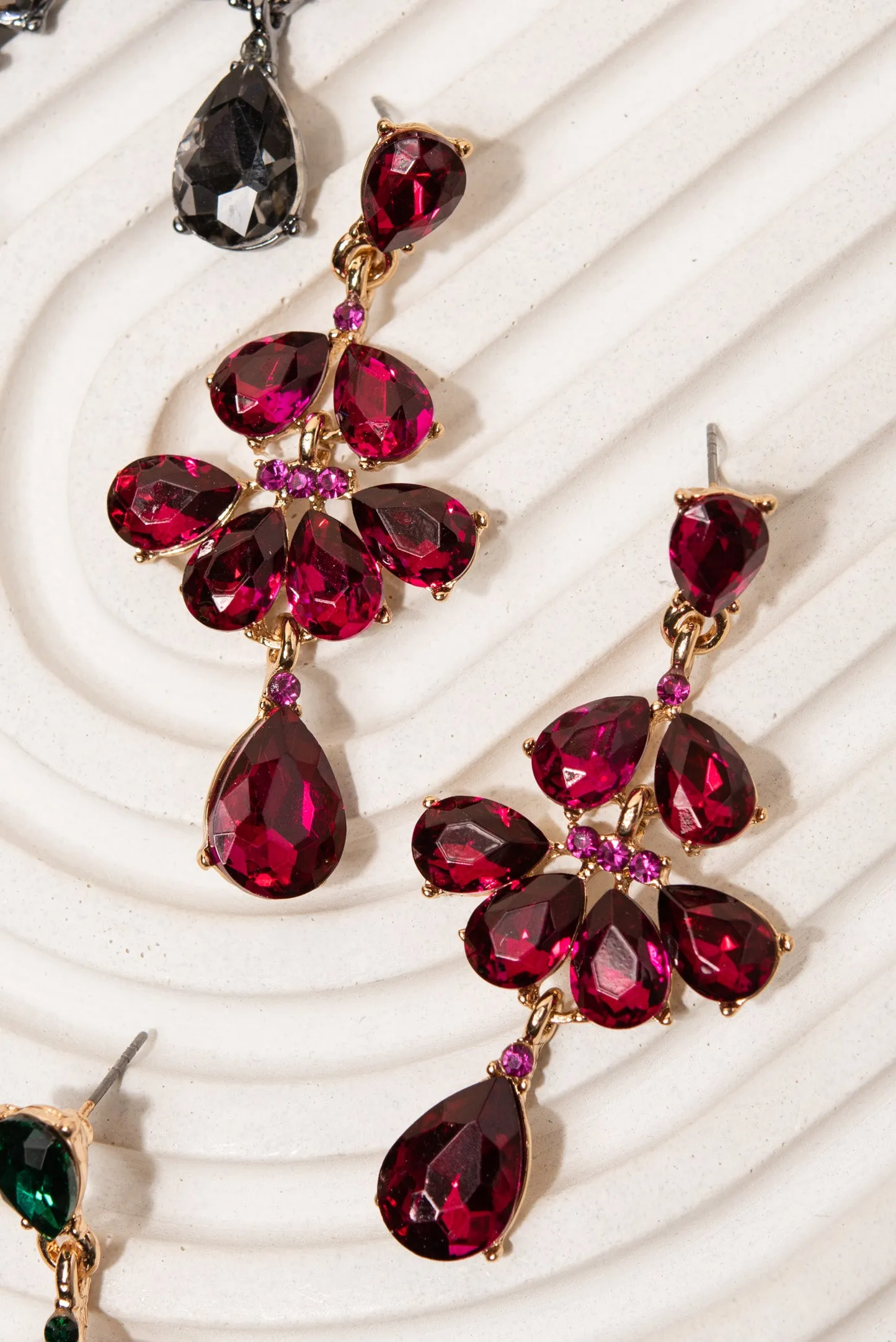 Anette Long Petal Chandelier Earrings