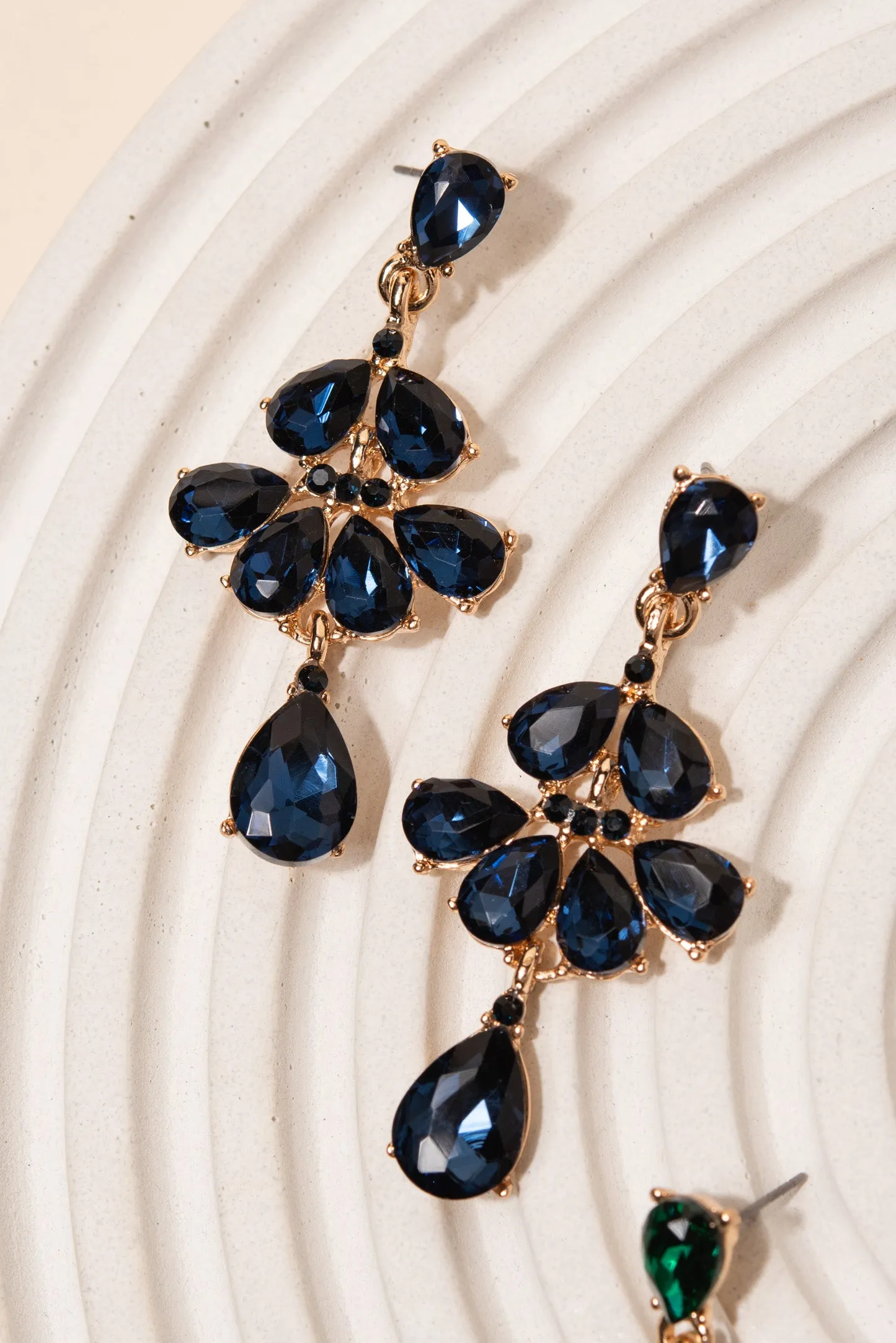 Anette Long Petal Chandelier Earrings