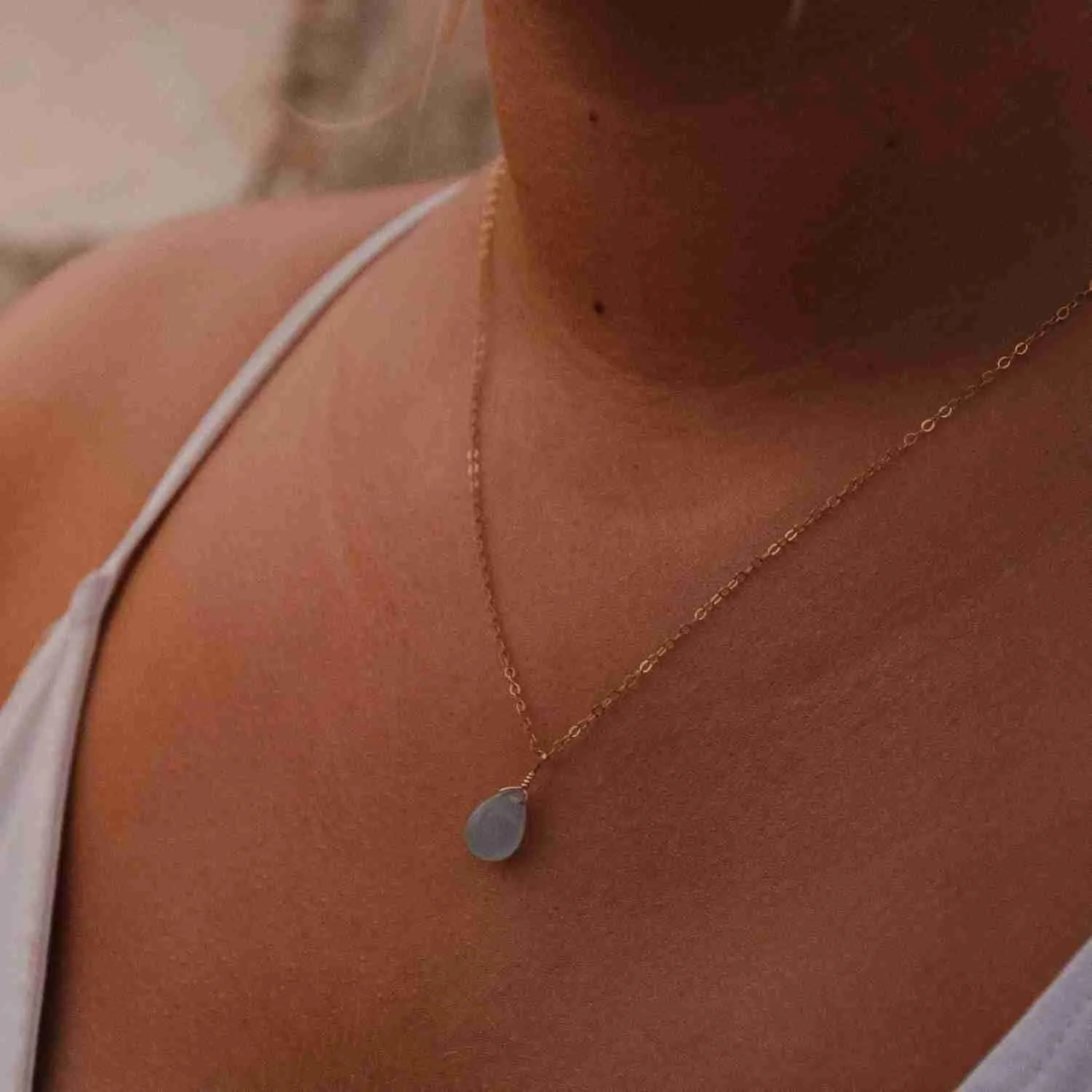 Aquamarine Simple Necklace