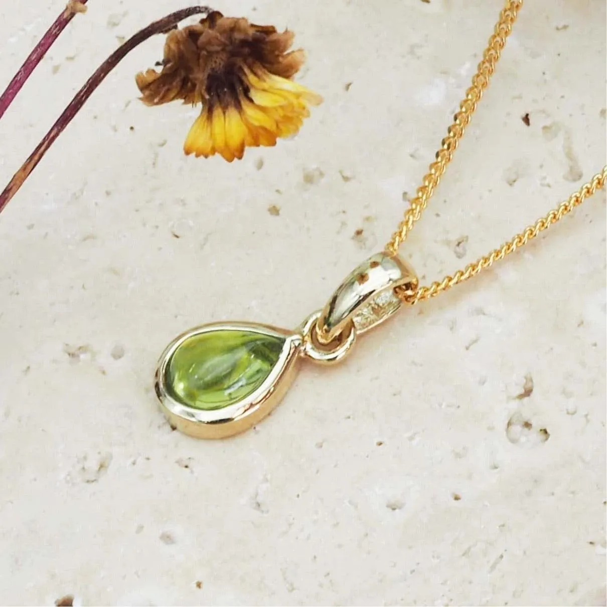 August Birthstone Necklace - Peridot