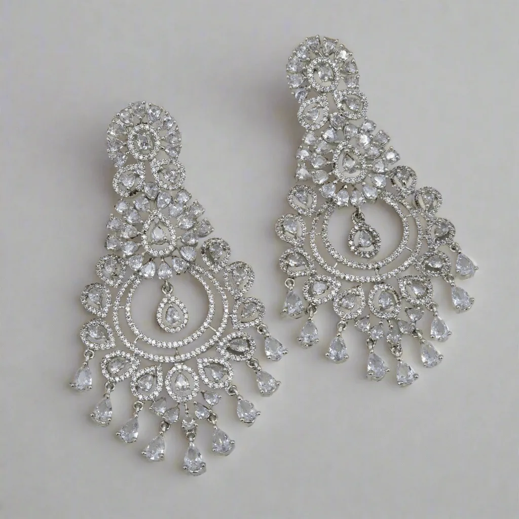 Azqa American Diamond Drop Earrings