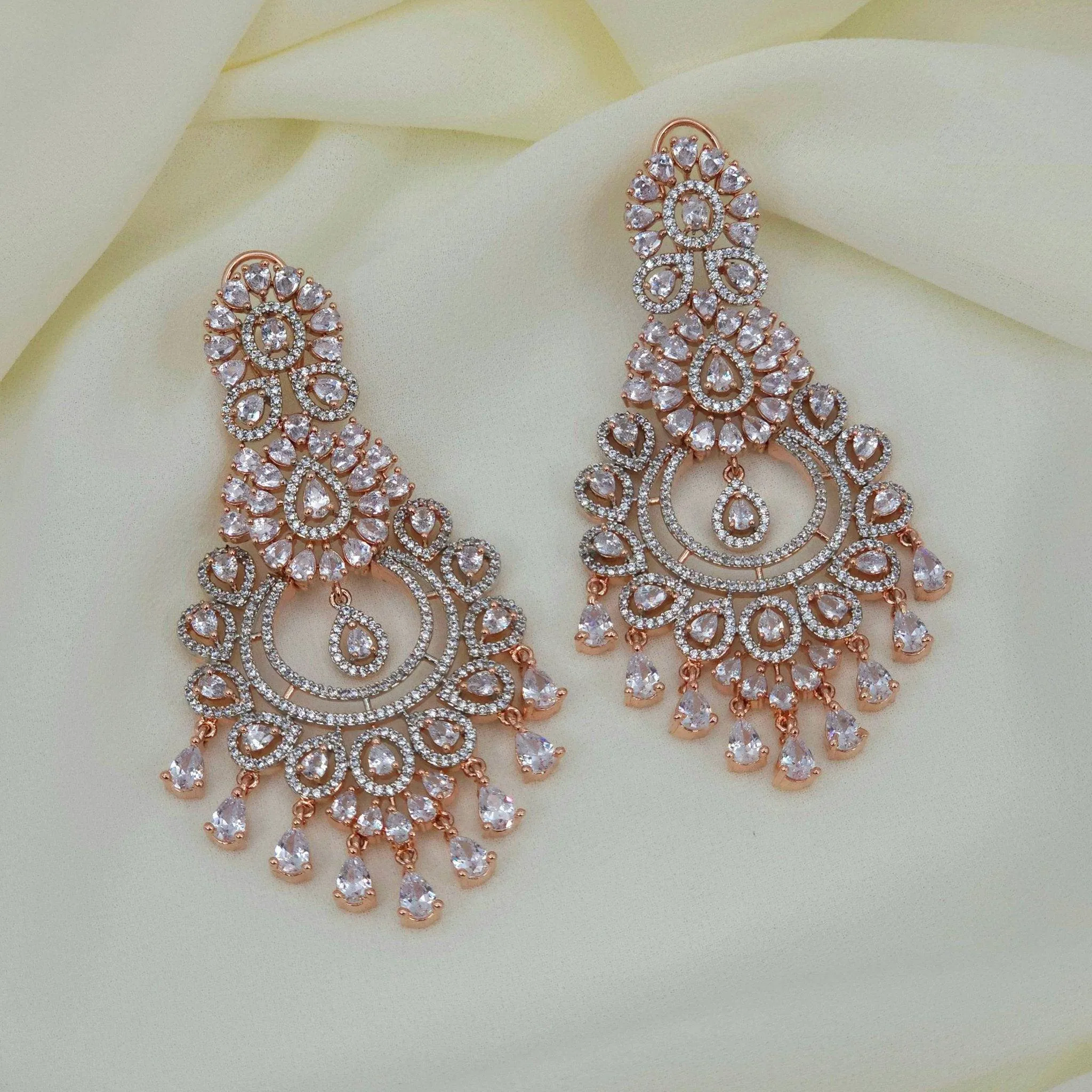 Azqa American Diamond Drop Earrings