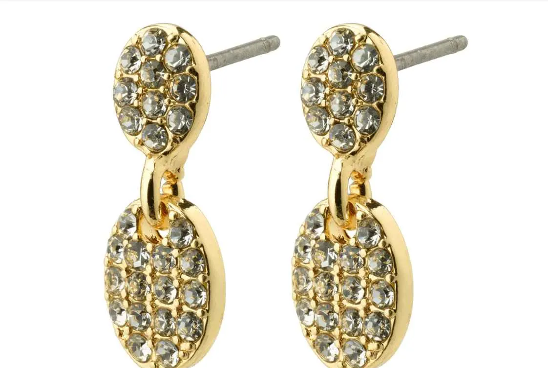 Beat Recycled Crystal Earrings - Gold Plated