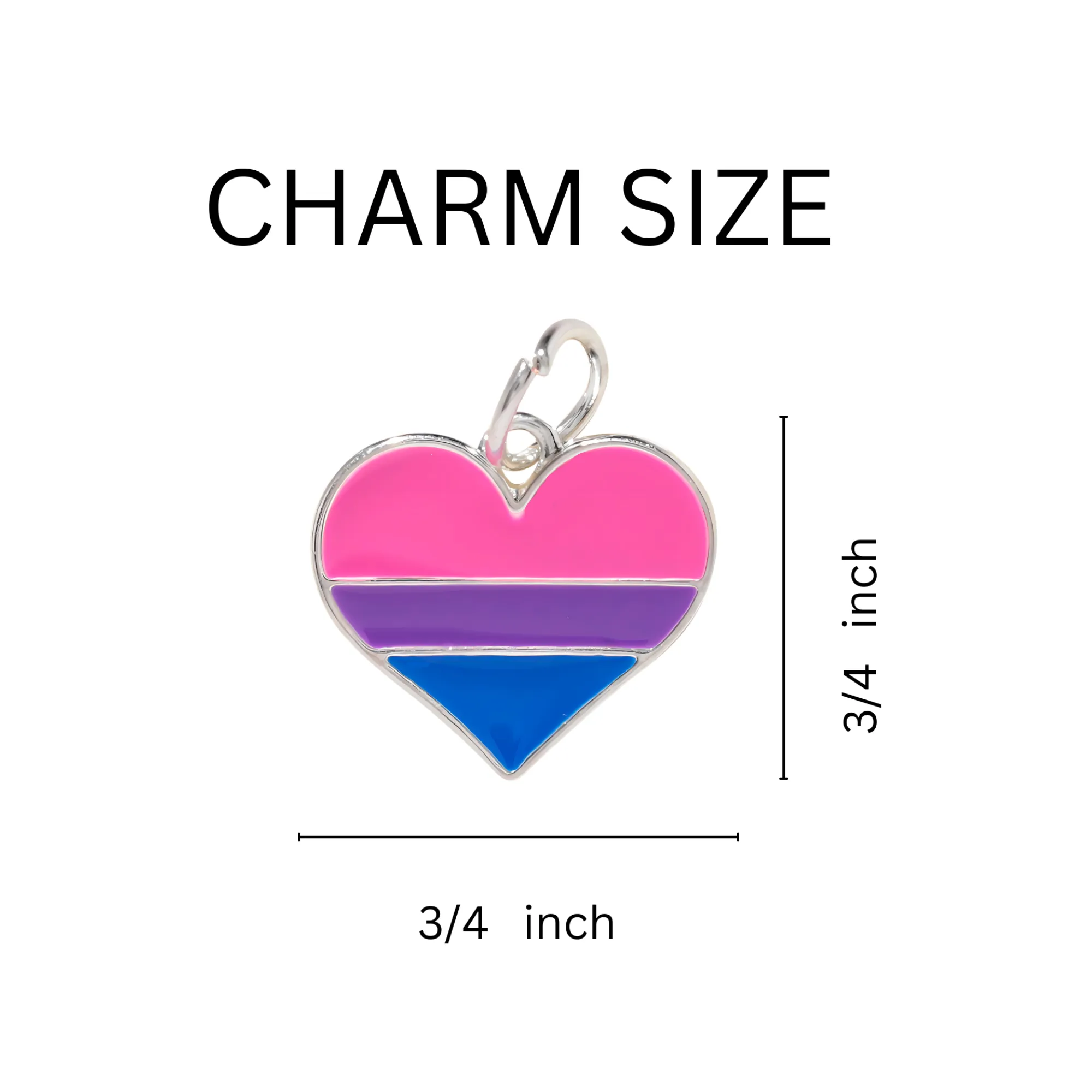 Bisexual Heart Flag Split Ring Key Chains